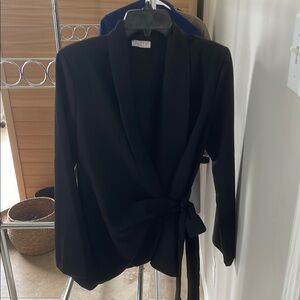 Elegant Black Wrap Blazer by Lux